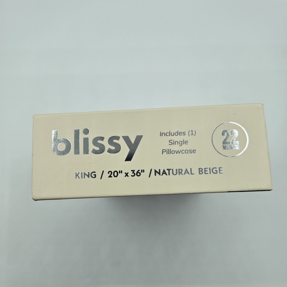 NWT Blissy Mulberry Silk King Pillowcase, Natural Beige - Picture 7 of 7
